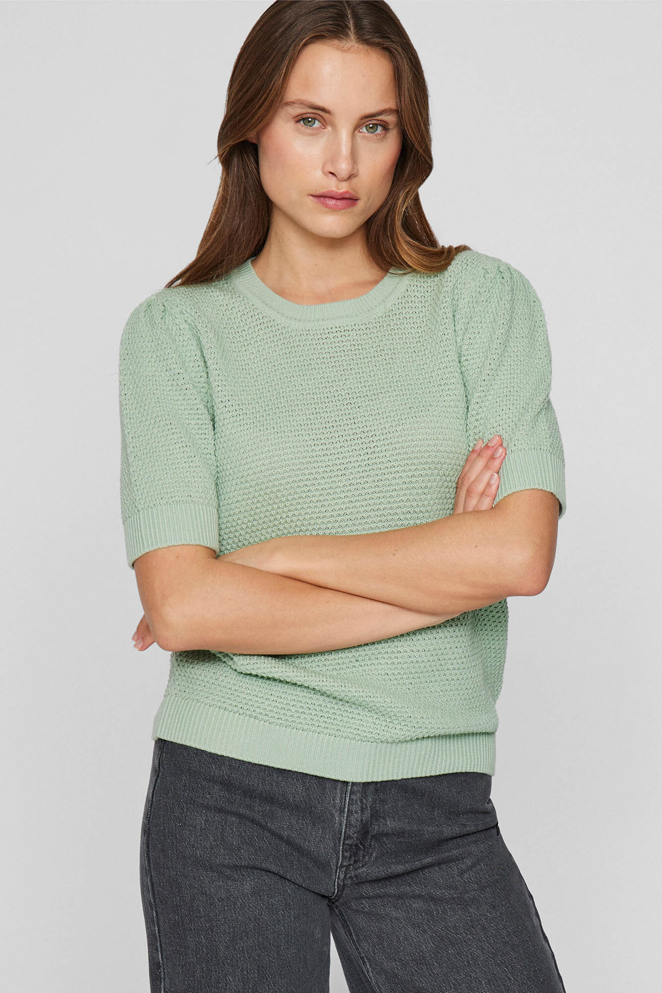 Vila Top de punto de manga corta