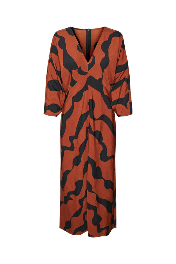 Vero Moda Vestido midi manga 3/4 y cuello pico Negro