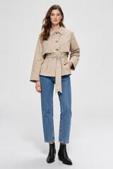 Selected Gabardina curta Tostado