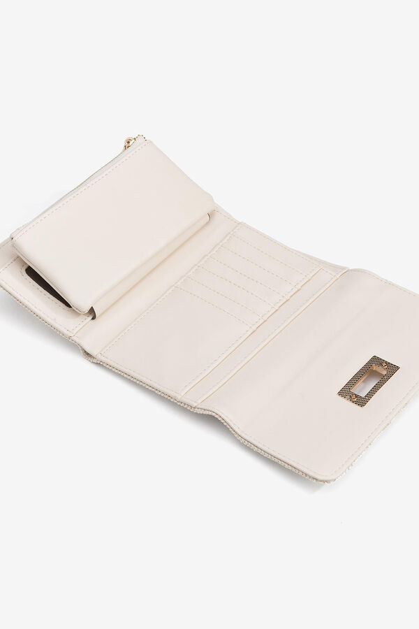 Vilanova Monedero efecto mimbre con solapa Beige