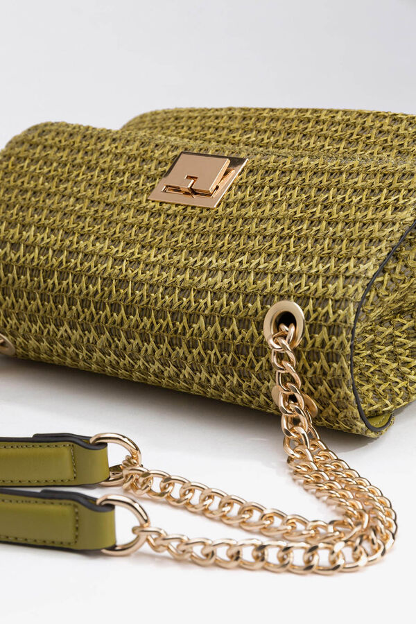 Vilanova Mala de tiracolo tiracolo efeito palha Verde