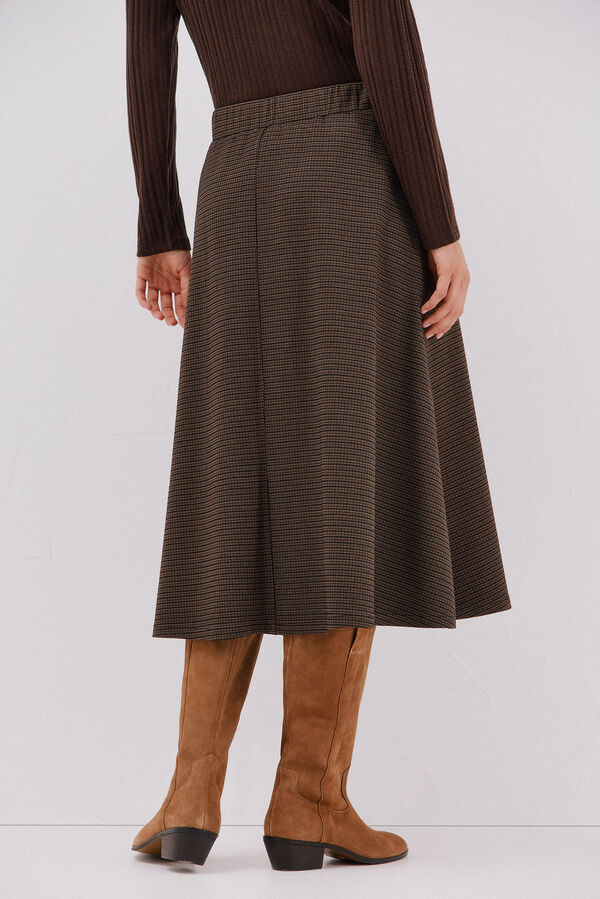 Cortefiel Falda de punto evas&eacute; Estampado beige