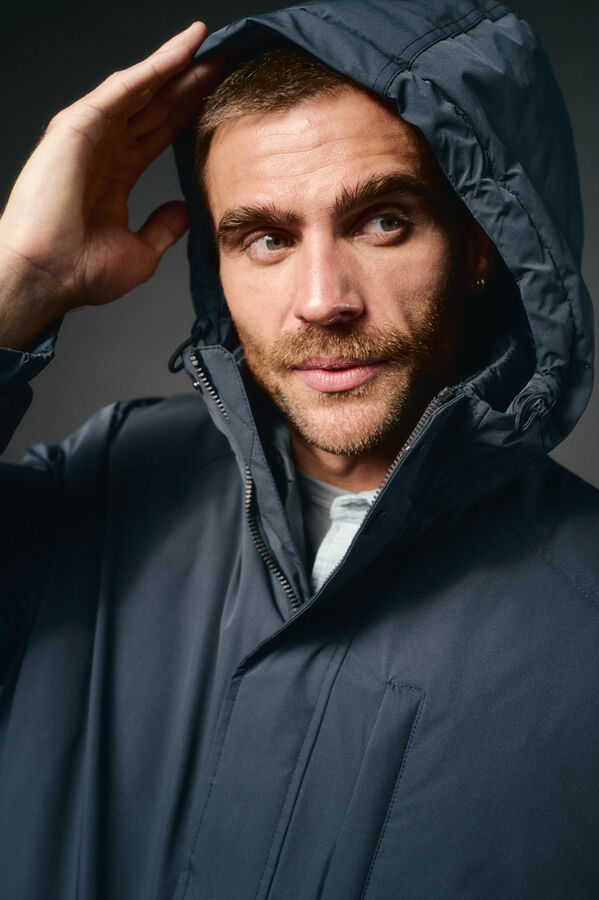 OOTO Parka acolchoada capuz Azul