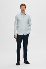 Selected Camisa de manga comprida confecionada com algodão orgânico Azul