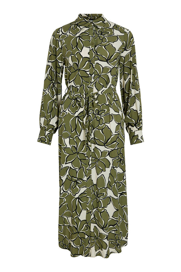 Vila Print midi shirt dress Verde