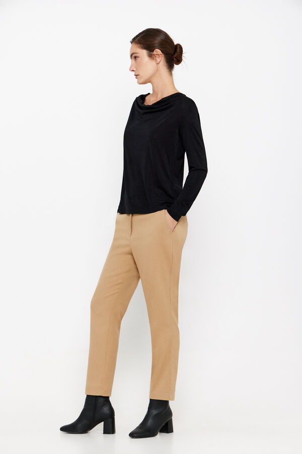 Cortefiel Top punto lurex drapeado Negro