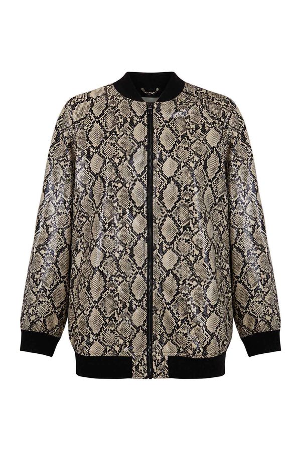 Slowlove Bomber efecto piel de serpiente Estampado blanco