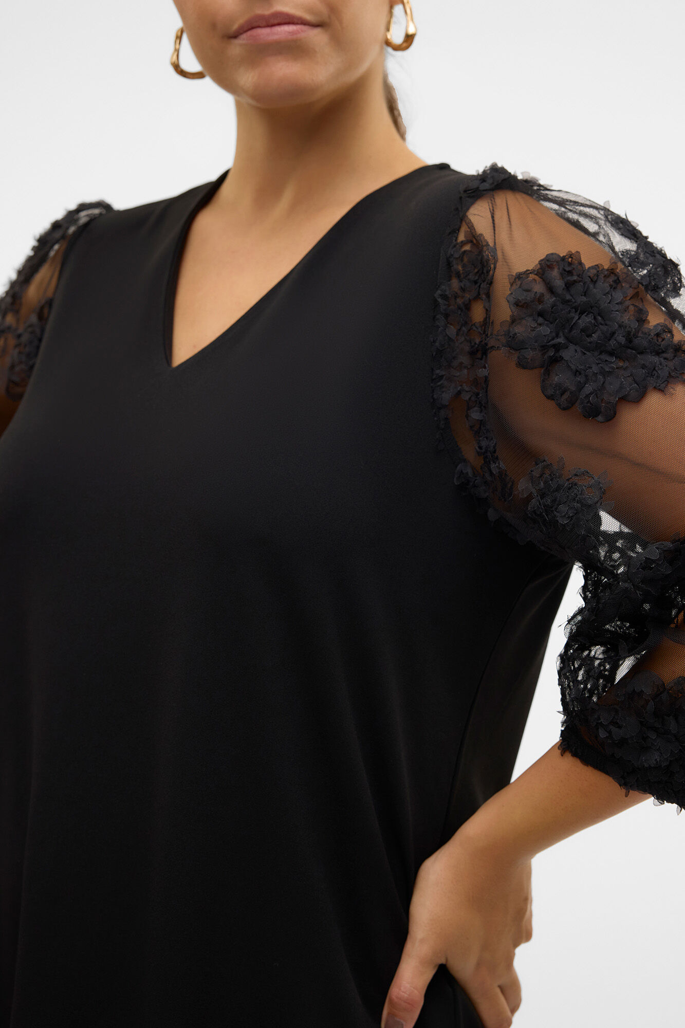 Vero Moda Curve Vestido curto de manga comprida tamanho grande