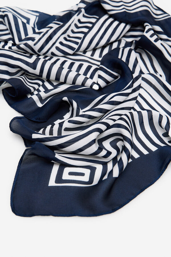 Cortefiel Pa&ntilde;uelo geom&eacute;trico Azul marino