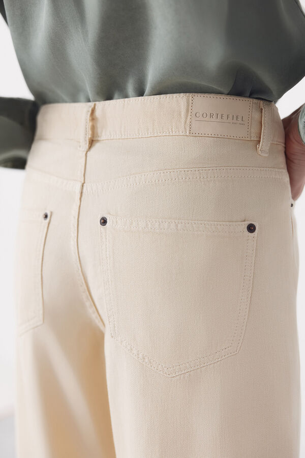 Cortefiel Jeans Long Palazzo Ecru