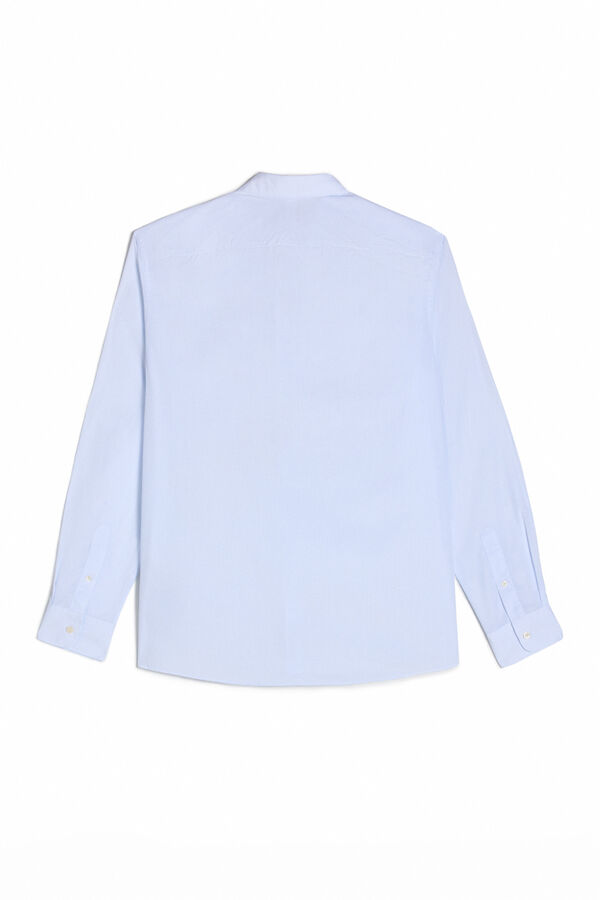 OOTO Camisa cuadro microventana manga larga Azul