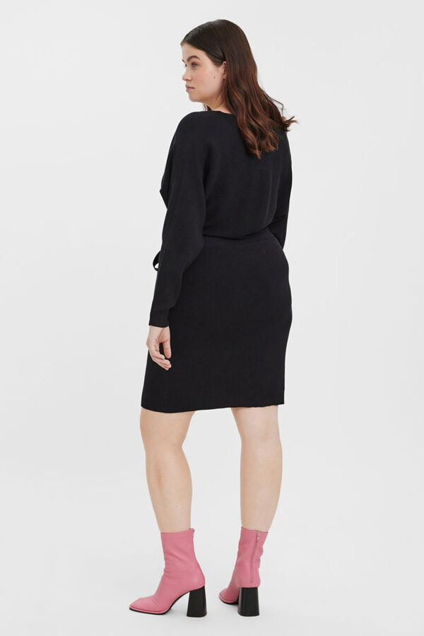 Vero Moda Curve Vestido de punto cruzado talla grande Negro