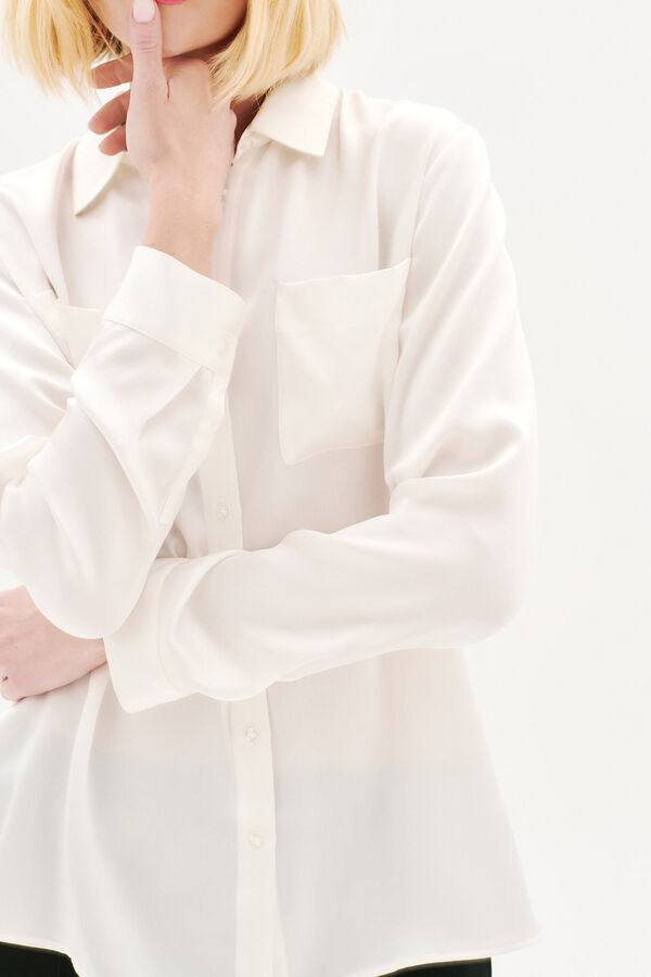 Caroll Camisa 100% seda Ecru
