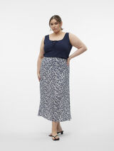 Vero Moda Curve Falda midi cintura el&aacute;stica talla grande Azul marino