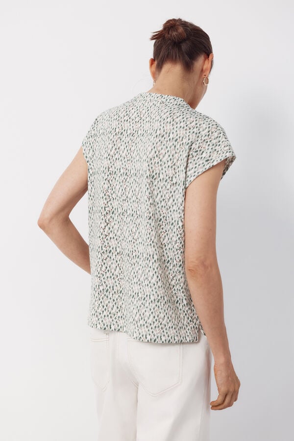 Cortefiel Camiseta de malha vazada Multicolorido