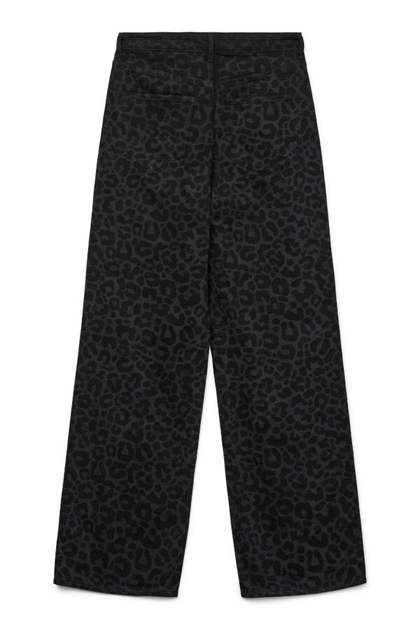 Vero Moda Vaquero animal print pernera ancha Negro
