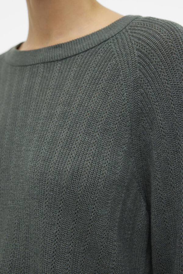 Vero Moda Jersey de punto fino de manga larga Verde oscuro
