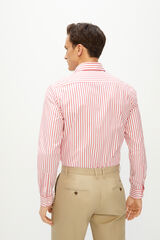 Cortefiel Camisa stretch listrada Coolmax eco-made Vermelho