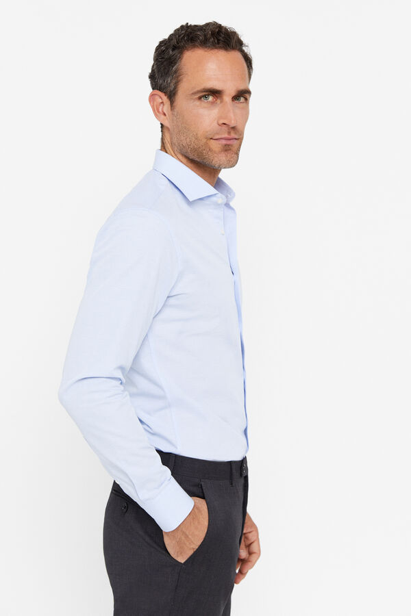 Cortefiel camisa elegante estruturada slim fit fácil de engomar Azul