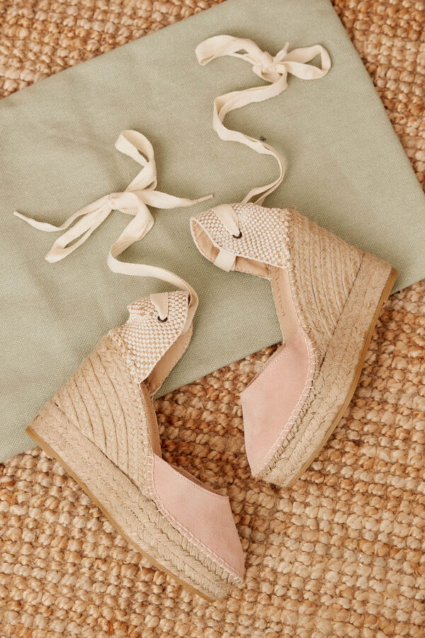 Pol&iacute;n Et Moi Alpercata com cunha em cor-de-rosa Subiu