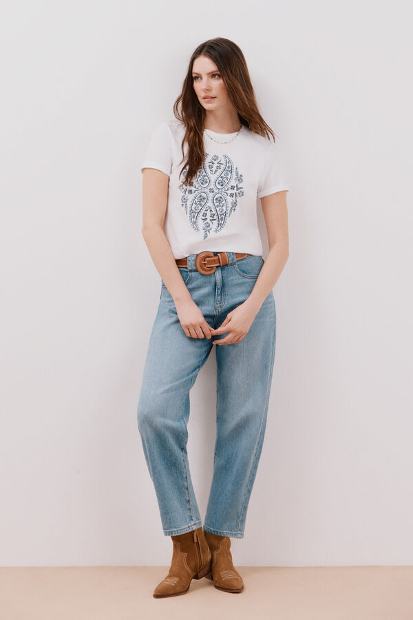 Cortefiel T-shirt b&aacute;sica estampada Impress&atilde;o