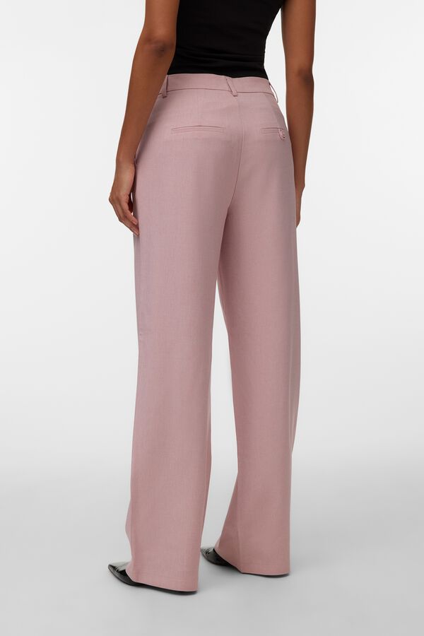 Vero Moda Pantal&oacute;n wide leg de vestir Rosa