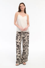 Vila Pantalón estampado cintura alta Negro