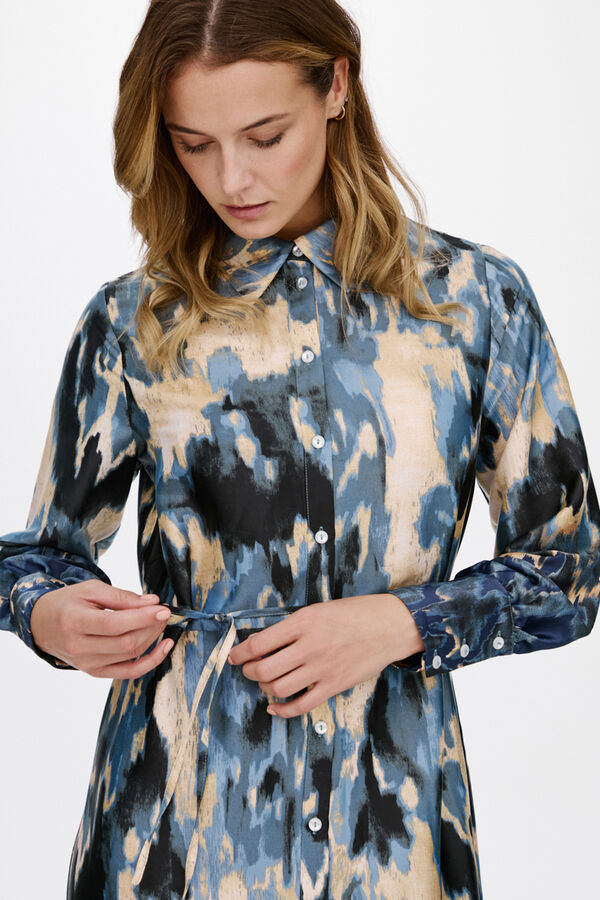 Vila Vestido midi satinado Gris