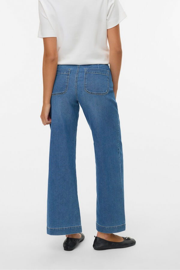 Vero Moda Vaqueros rectos bolsillos frontales Azul