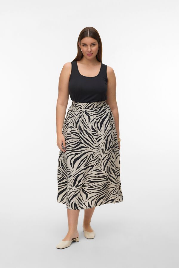 Vero Moda Curve Falda 7/8 estampada talla grande Estampado beige