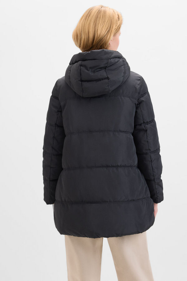 Cortefiel Anorak corto capucha Negro