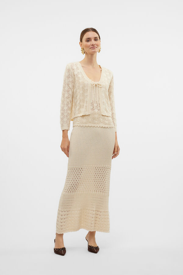 Vero Moda C&aacute;rdigan de punto calado Gris