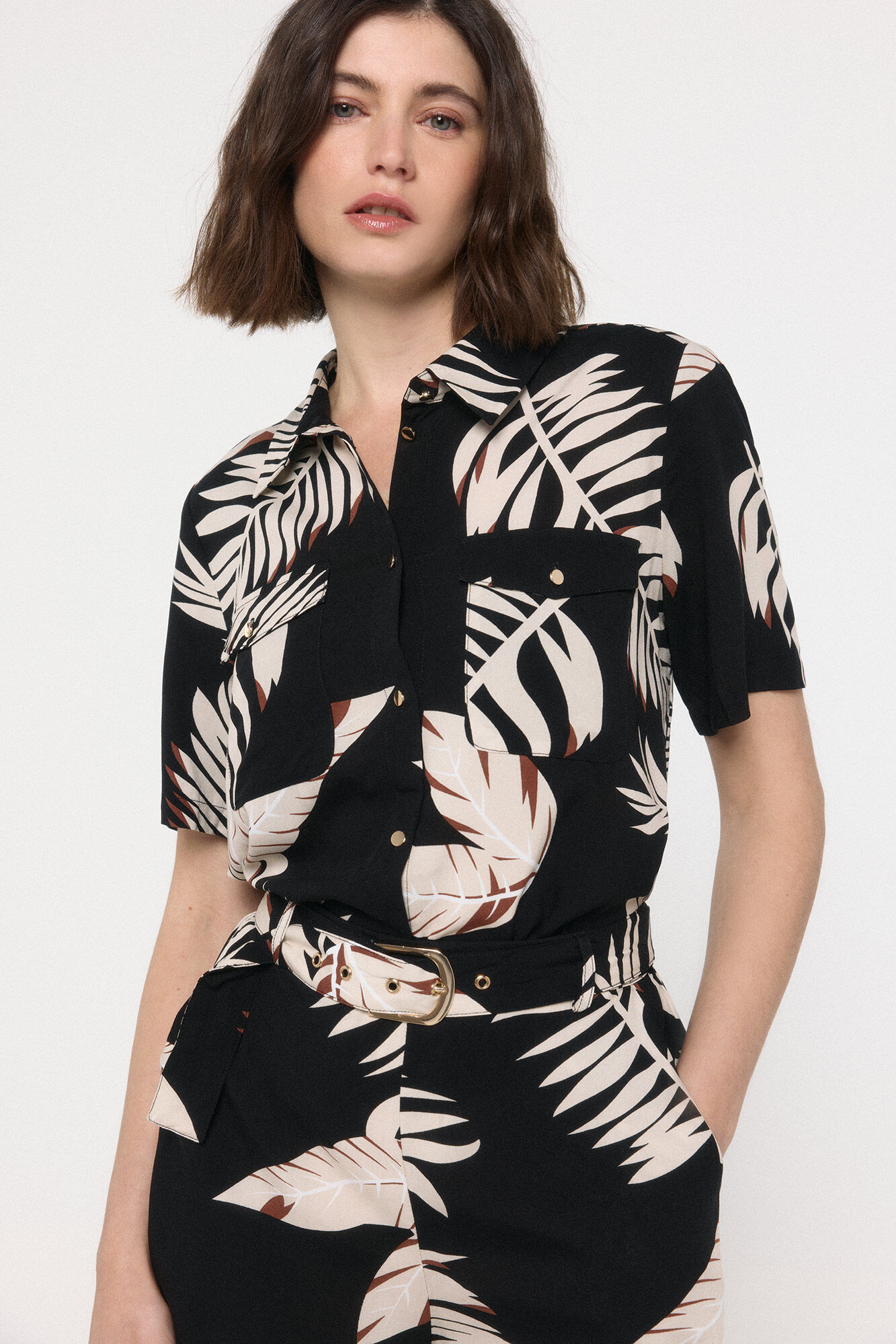 Vero Moda Camisa de manga curta com gola de lapela