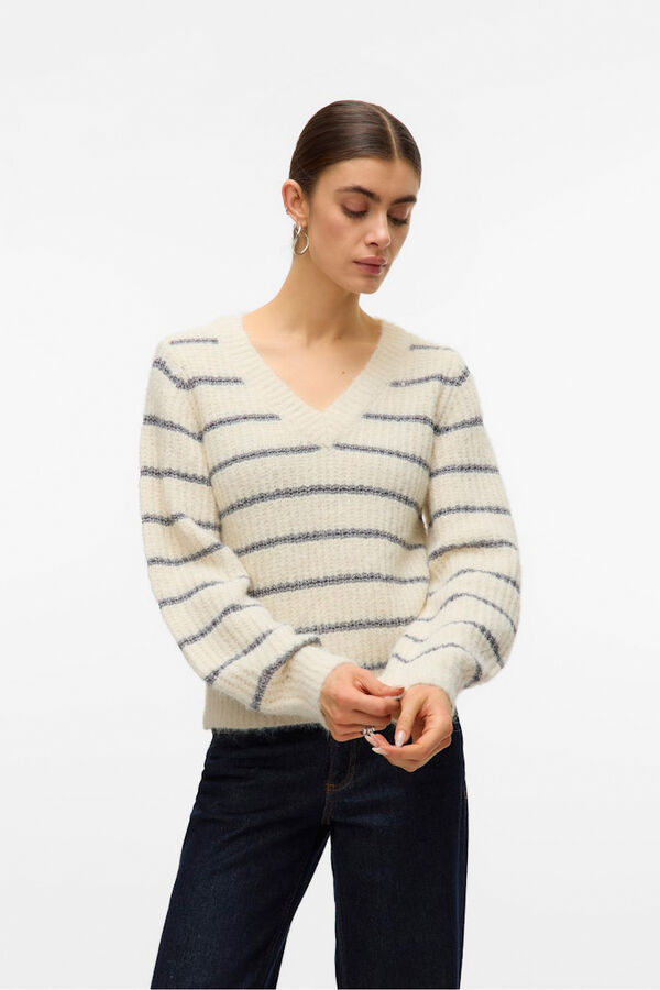 Vero Moda Jersey de punto detalles l&uacute;rex Beige