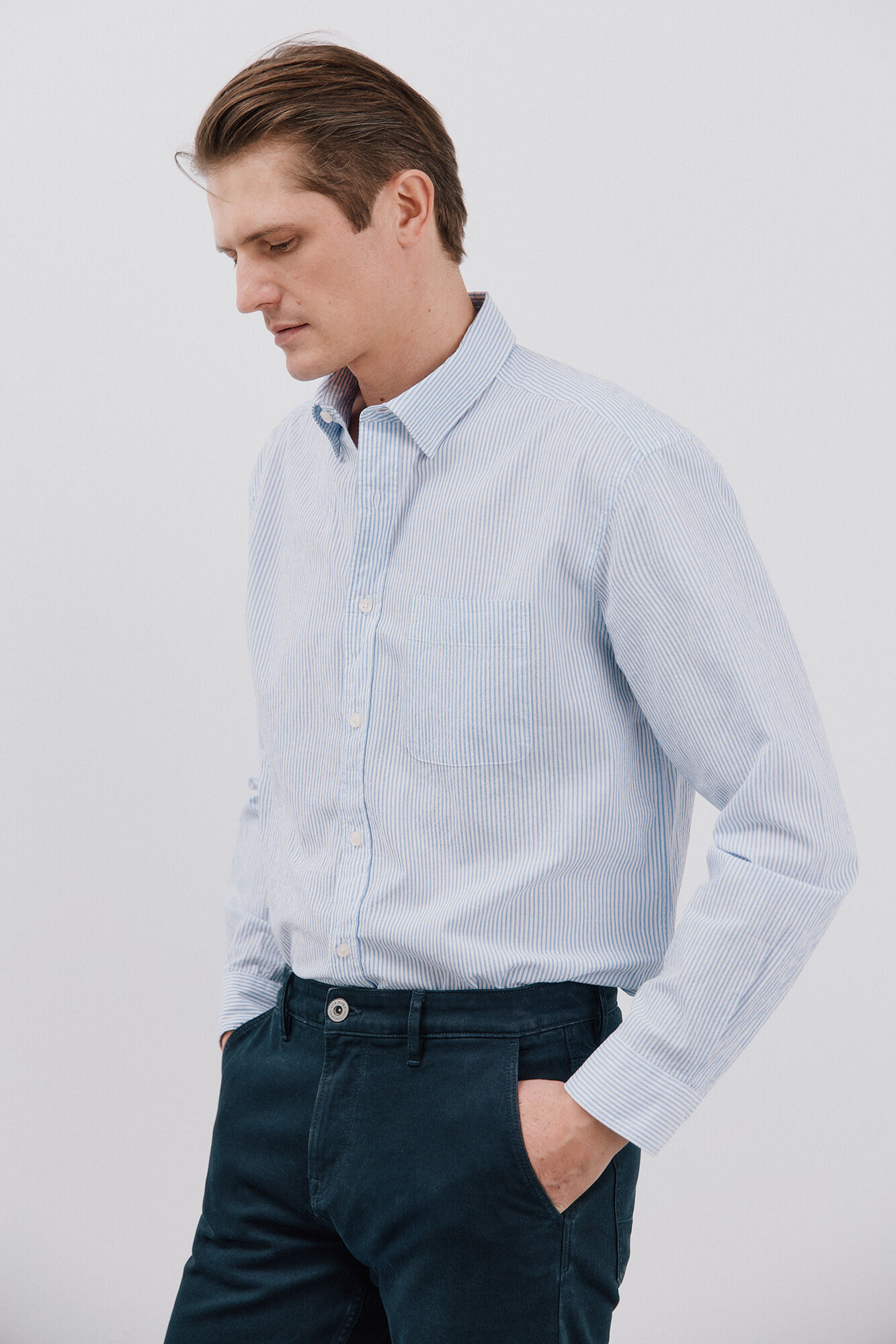 Cortefiel Camisa seersucker rayas