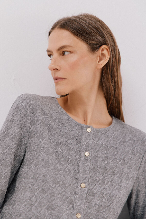 Cortefiel C&aacute;rdigan pata de gallo Gris