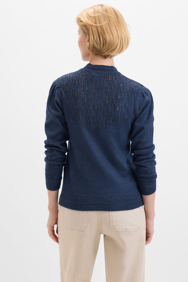 Cortefiel Jersey canes&uacute; calados Azul marino