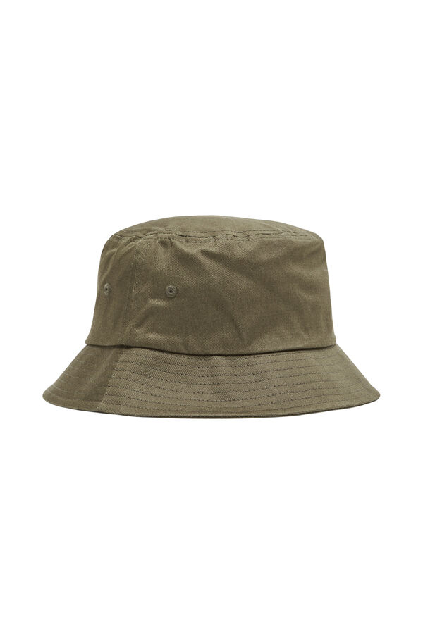 Selected Sombrero Bucket con logo bordado confeccionado 100% con algod&oacute;n org&aacute;nico. Verde
