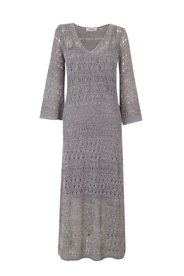 Slowlove Vestido de malha rendada Cinzento