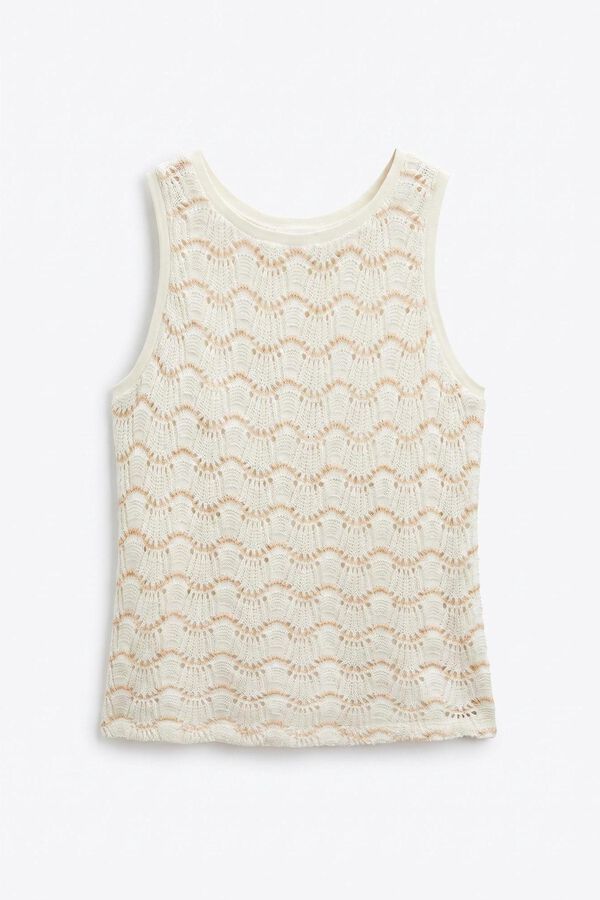 Slowlove Top b&aacute;sico ondas Branco