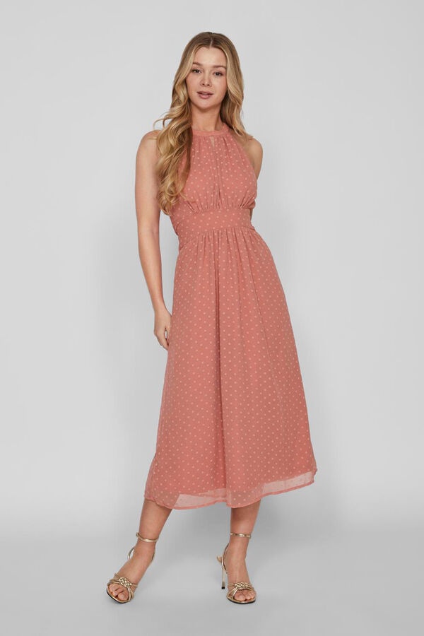 Vila Vestido cuello halter Rosa