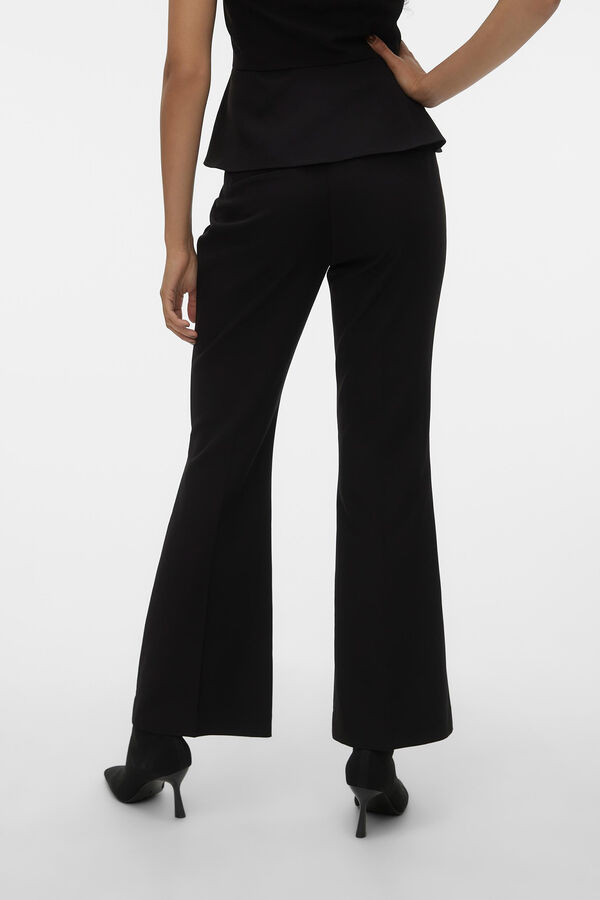 Cortefiel Pantalón de traje acampanado Negro