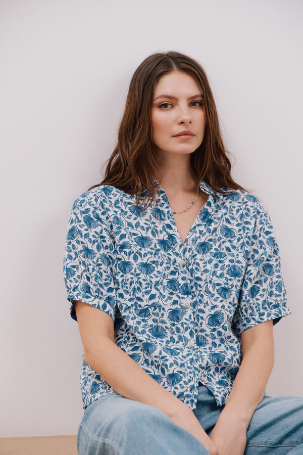 Cortefiel Camisa estampada Estampado blanco