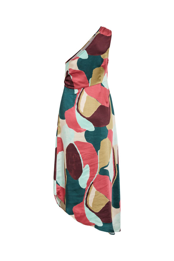 Vila Vestido satinado estampado de fiesta Multicolor
