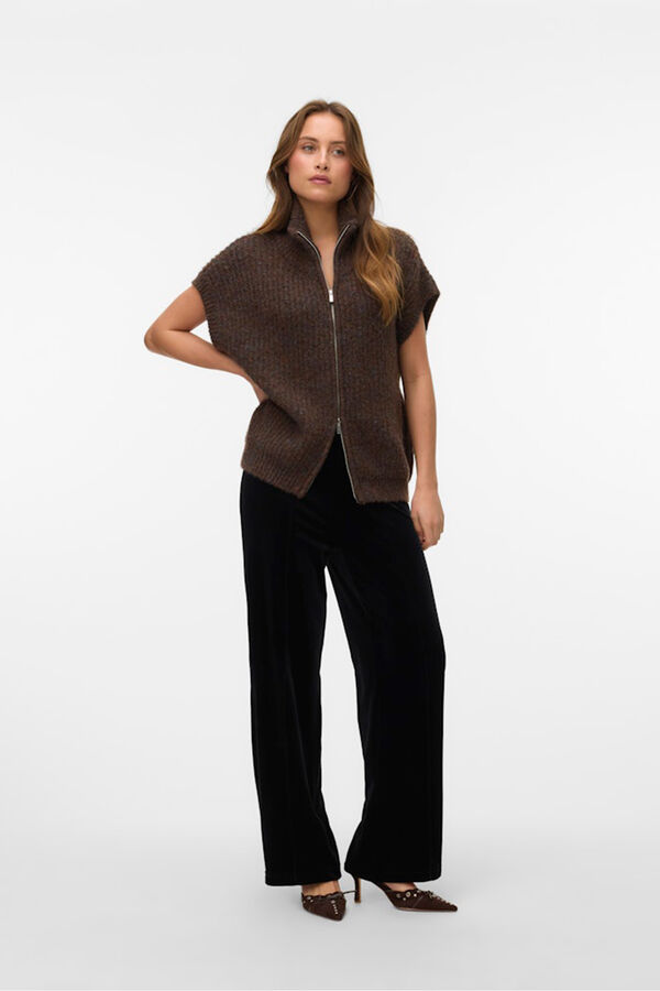 Vero Moda Pantal&oacute;n largo terciopelo Negro