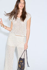 Slowlove Top de crochet  Ecru