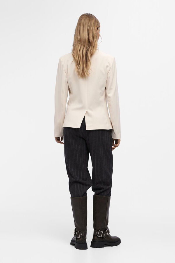 Object Blazer justo manga comprida Tostado