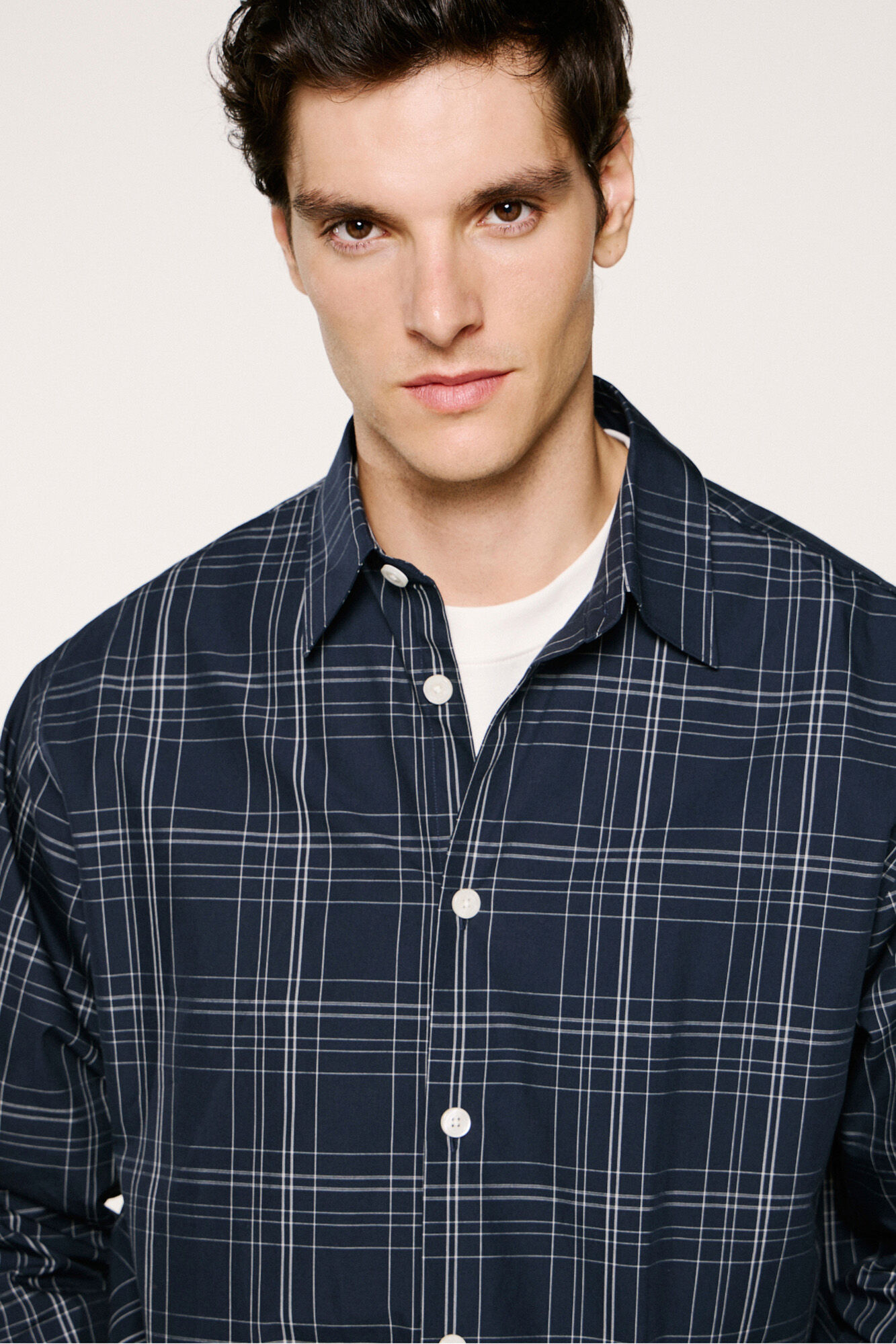 Selected Camisa de cuadros popel&iacute;n.