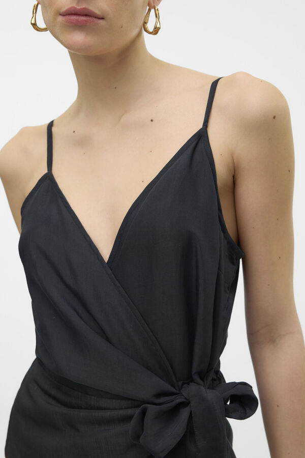 Vero Moda Vestido curto estampado com al&ccedil;as Preto