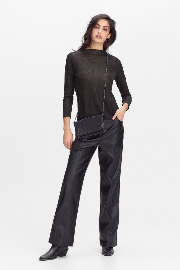 Slowlove Top lurex Negro